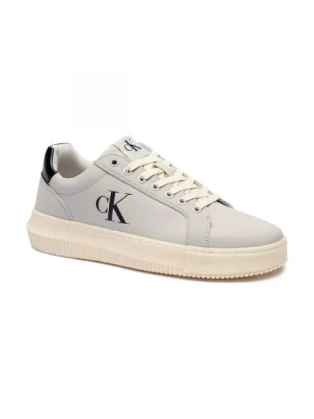 CALVIN KLEIN JEANS Bőr sneakers tornacipő CHUNKY szürke
