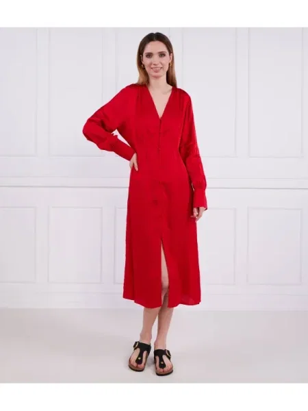 Karl Lagerfeld Rochie logo jacquard roșu