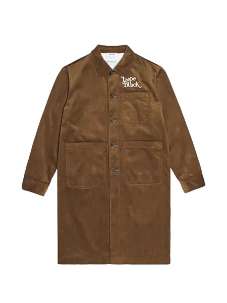 Palton A Bathing Ape® de catifea cord cu autograf maro