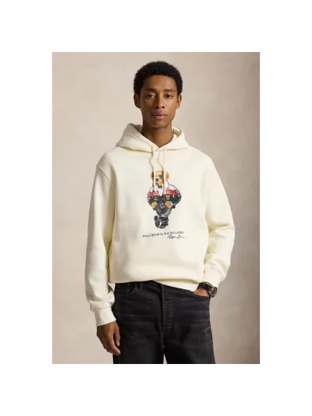 Bluza z kapturem Polo Ralph Lauren polarowa z kapturem beżowa