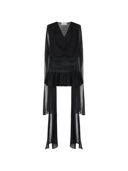 Rochie mini Blumarine cu decolteu în V drapată de costum negru