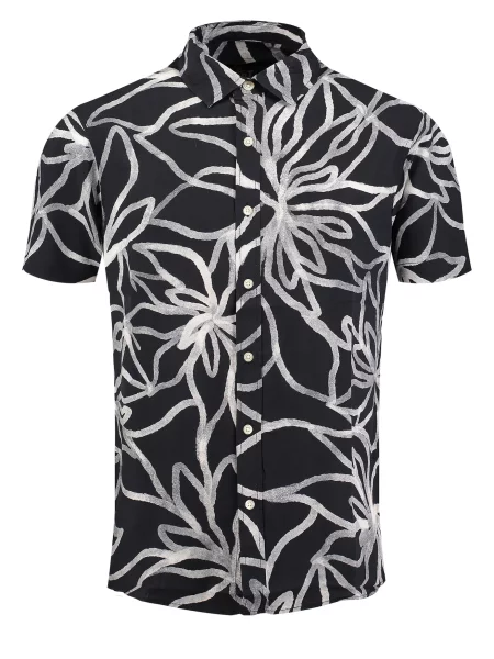 Key Largo Cămașă KLBEACH negru alb