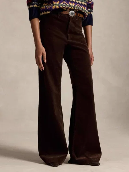 POLO RALPH LAUREN Pantaloni | Relaxed fit | catifea reiată maro
