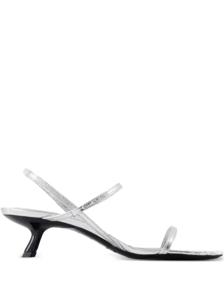 Pantofi cu toc Anine Bing din piele argintiu