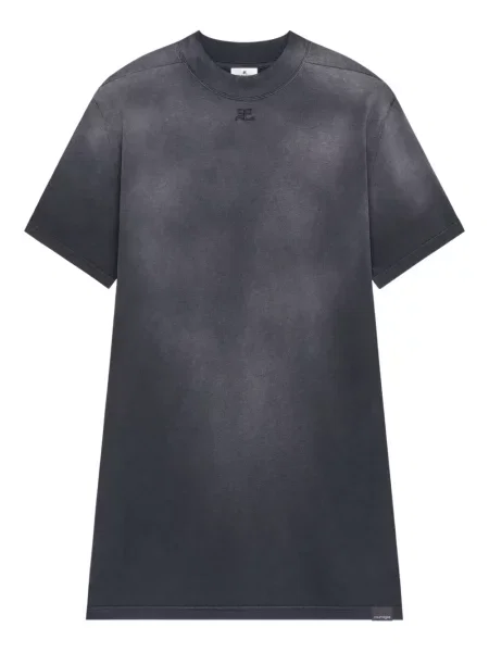 Krótka mała sukienka koszulowa Courreges garniturowa czarna