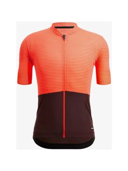 Koszulka Santini Colore Riga z krótkim rękawem w kolorze pomarańczowo-liliowym Corte Classic XS pomarańczowa