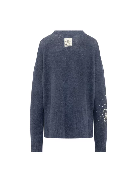 Sweter Des Phemmes z alpaki niebieski
