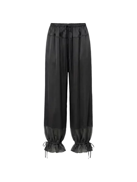 Pantaloni Ulla Johnson de mătase negru