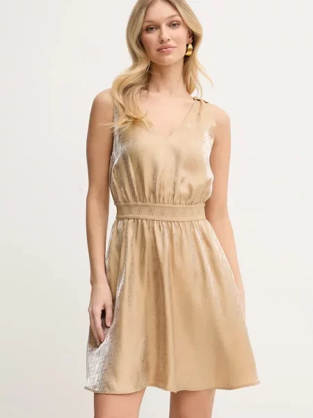 Armani Exchange rochie mini evazati verde