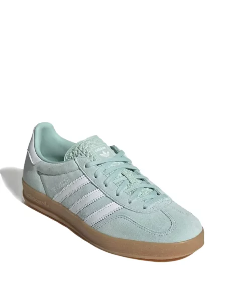 Велурени маратонки Adidas Originals на райета зелено