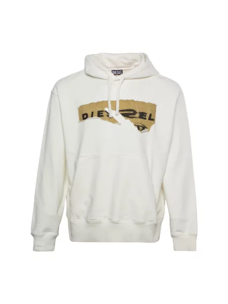 Bluza z kapturem Diesel z kapturem biała