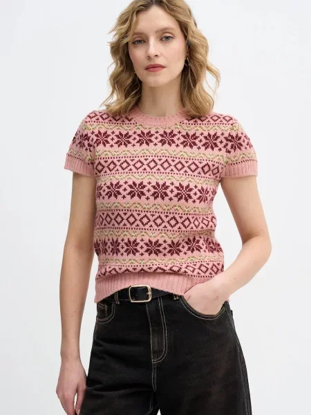 United Colors of Benetton pulover din amestec de lână x Stranger Things roz