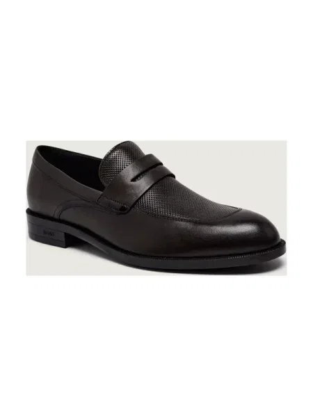 BOSS BLACK De piele pantofi loafer Tayil_Loaf_bupf negru