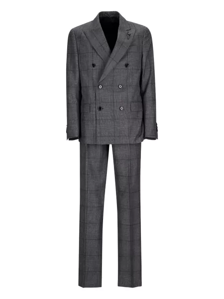 Costum Lardini în carouri de costum gri