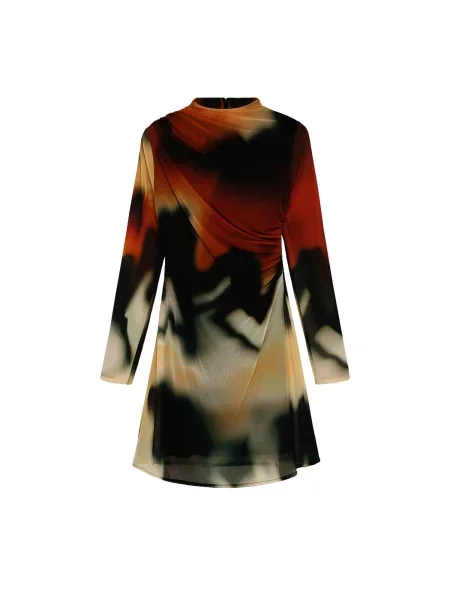 Desigual Rochie bej / ciocolatiu / roșu orange negru