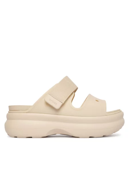 Klapki Crocs beżowe