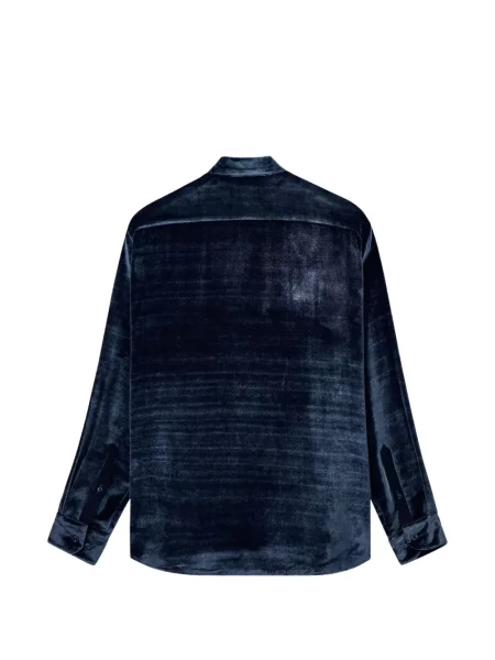 Gulerat cămașă Giorgio Armani de catifea albastru