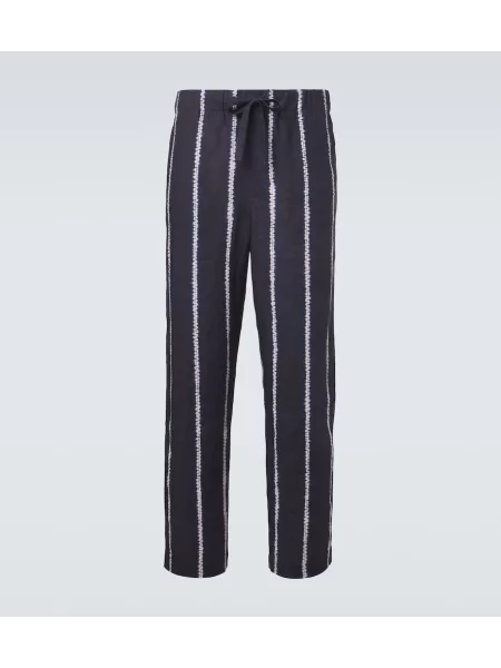 Pantaloni Commas de in cu dungi albastru