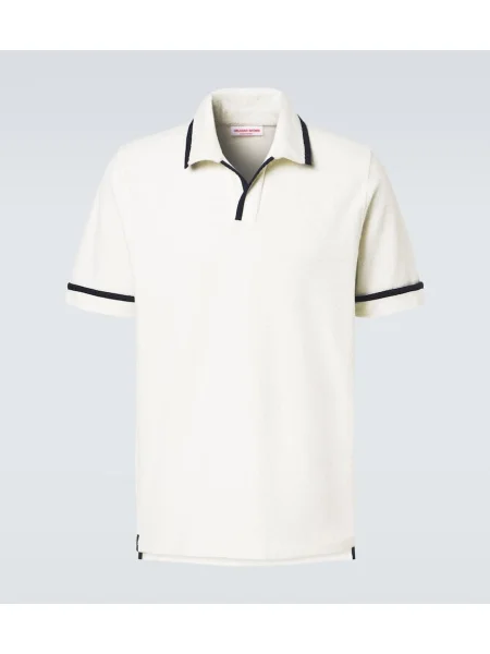 Polo Orlebar Brown din material terry alb