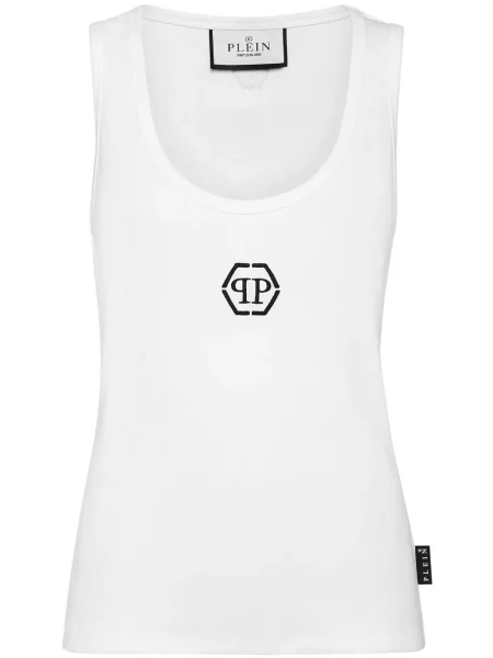 Top Philipp Plein cu broderie alb