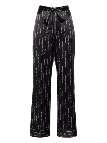 Pantaloni Kiki De Montparnasse de mătase negru