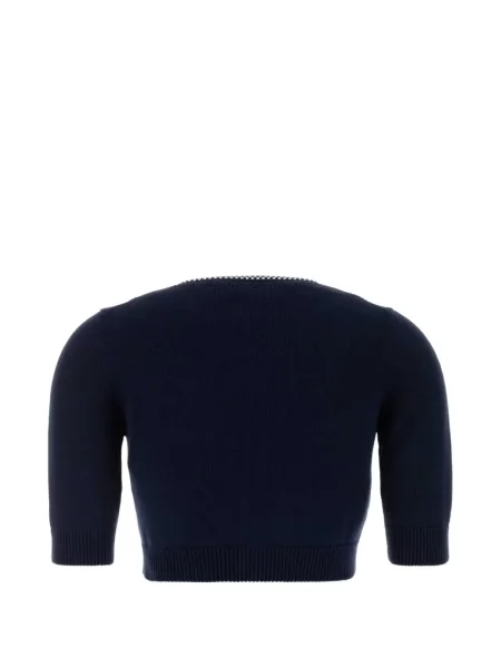 Cardigan Miu Miu cu autograf albastru