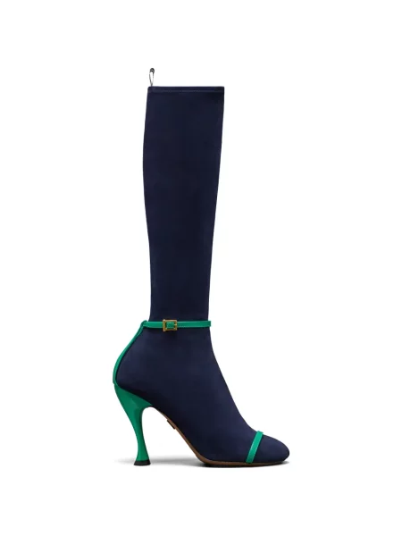 Botine Thom Browne cu dungi cu cataramă albastru