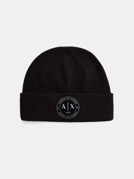 Armani Exchange czapka z wełną brązowa