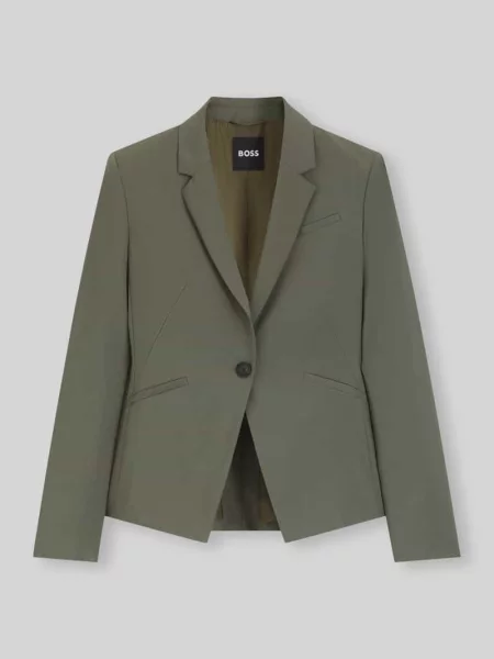 Żakiet o kroju slim fit z czystej żywej wełny model JIAH' Boss oliwkowa