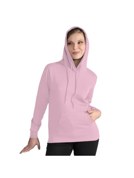 Gładka Bluza Sportowa Przez Głowę Kaptur różowa