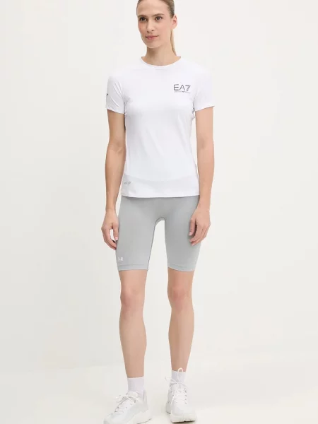 Kratka majica za vadbo Emporio Armani bela