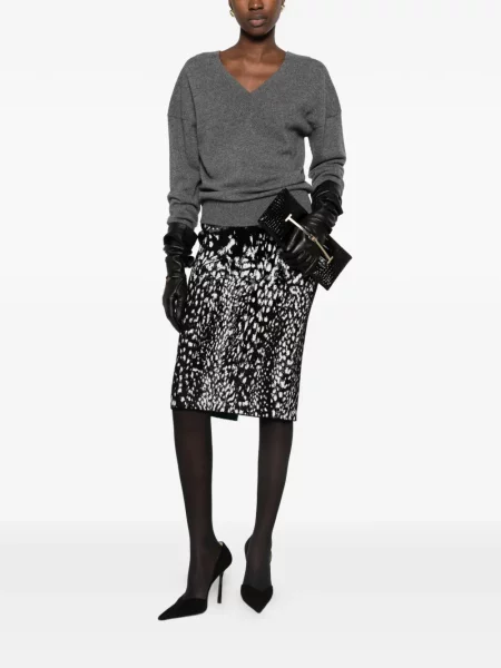 Fustă tip creion Tom Ford din jacard negru