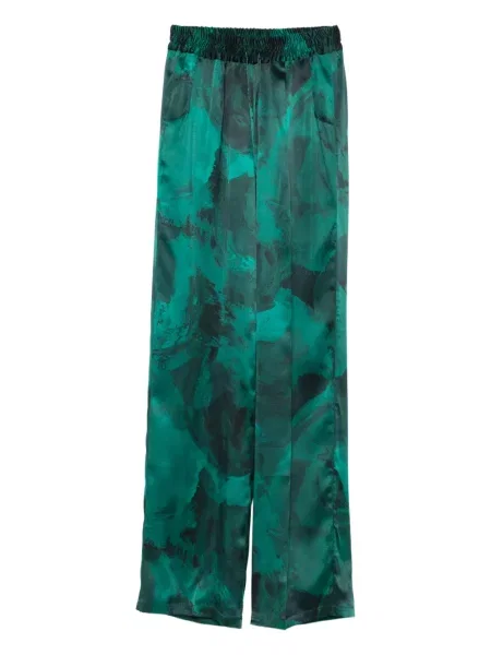 Jedwabne spodnie Kiton zielone