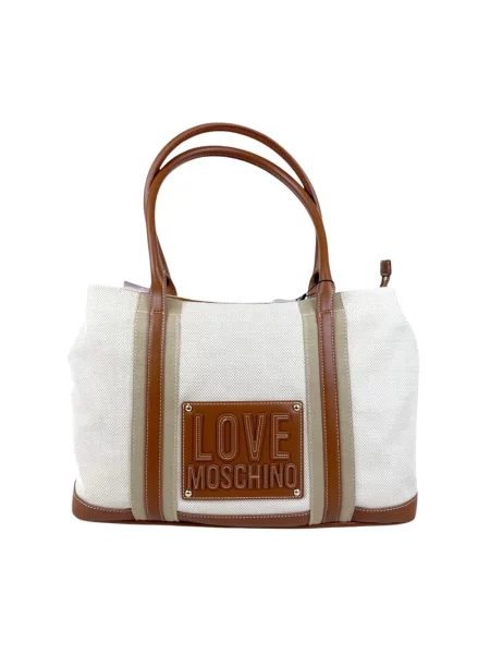 Shopperka Love Moschino płócienna beżowa