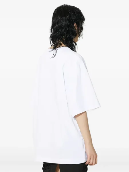 Tricou Fiorucci cu broderie alb