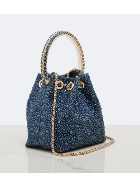 Geantă Jimmy Choo din satin albastru