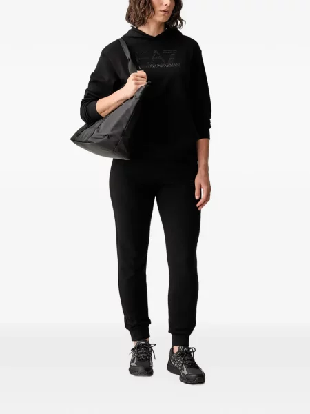 Τρέξιμο παντελόνι Ea7 Emporio Armani με αυτόγραφο μαύρο