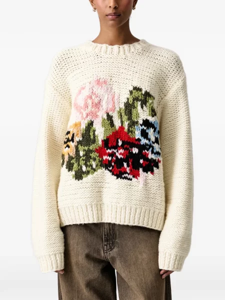 Pulover Stine Goya cu model floral chunky