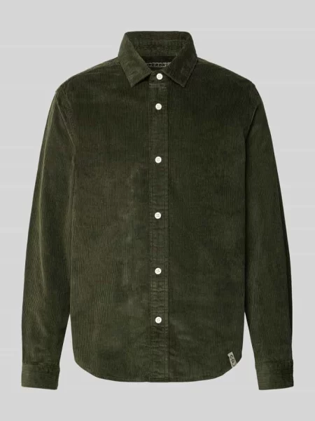 Kurtka koszulowa o kroju regular fit z sztruksu z kołnierzykiem typu kent Superdry oliwkowa