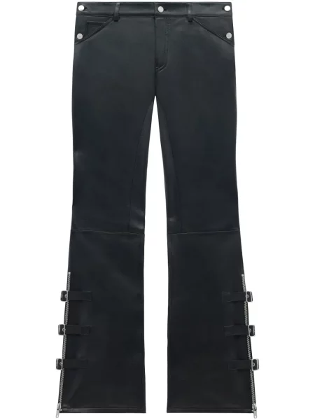 Pantaloni Courreges din piele cu cataramă negru