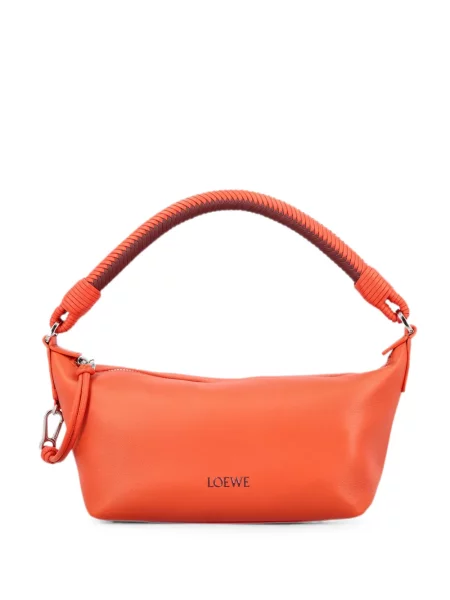 Geantă shopper Loewe din piele țesută portocaliu