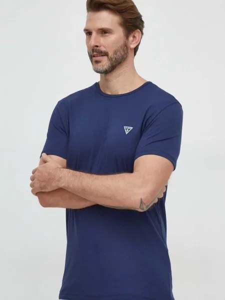 GUESS Tricou CALEB HERO albastru alb