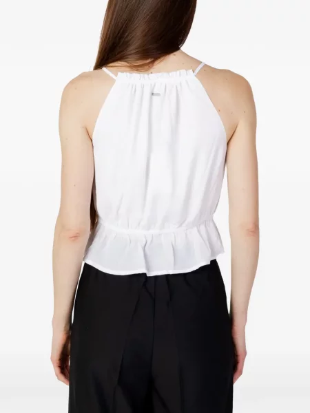 Top Pepe Jeans cu volane alb