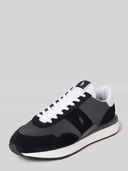 Sneakersy z mieszanki skóry model ‘TRAIN’ Polo Ralph Lauren czarne