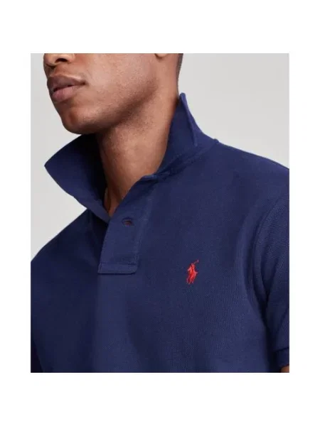 Koszulka polo o kroju slim fit z wyhaftowanym logo Polo Ralph Lauren niebieska