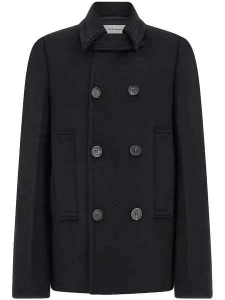 Palton Ferragamo de lână negru