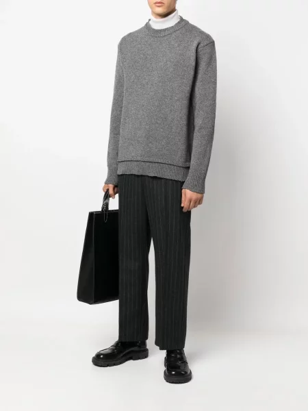 Megztinis Maison Margiela apvaliu kaklu pilka
