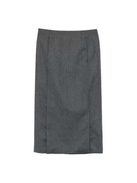 Spódnica midi Entire Studios wełniana do kolan szara