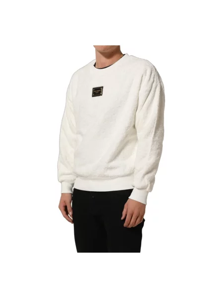 Dzianinowa bluza Dolce And Gabbana z logo biała