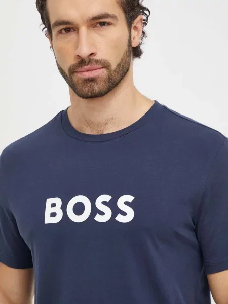 BOSS t-shirt plażowy granatowy wzorzysty niebieska